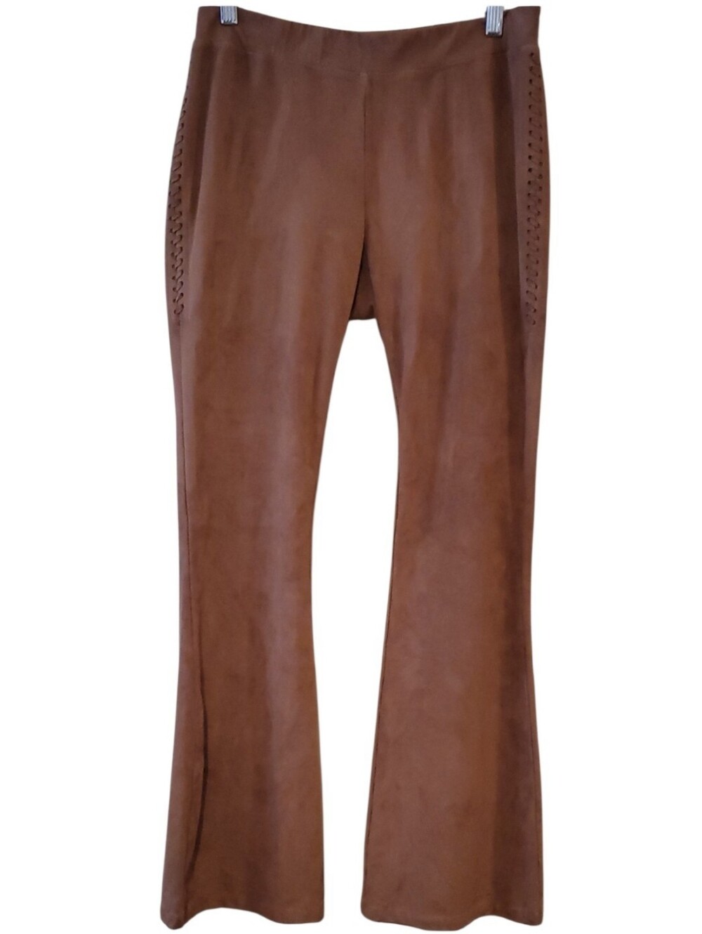 Idyllwind By Miranda Lambert Faux Suede Flared Pull On Pants In Brown Size L